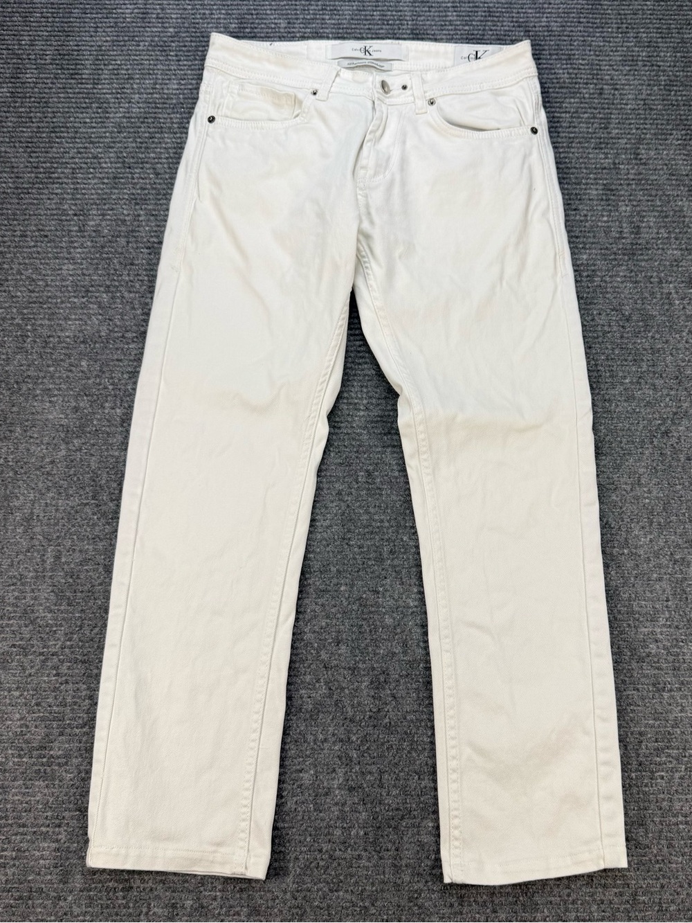 Calvin Klein White Straight Leg Ankle Jeans Women's 30 Stretch Denim